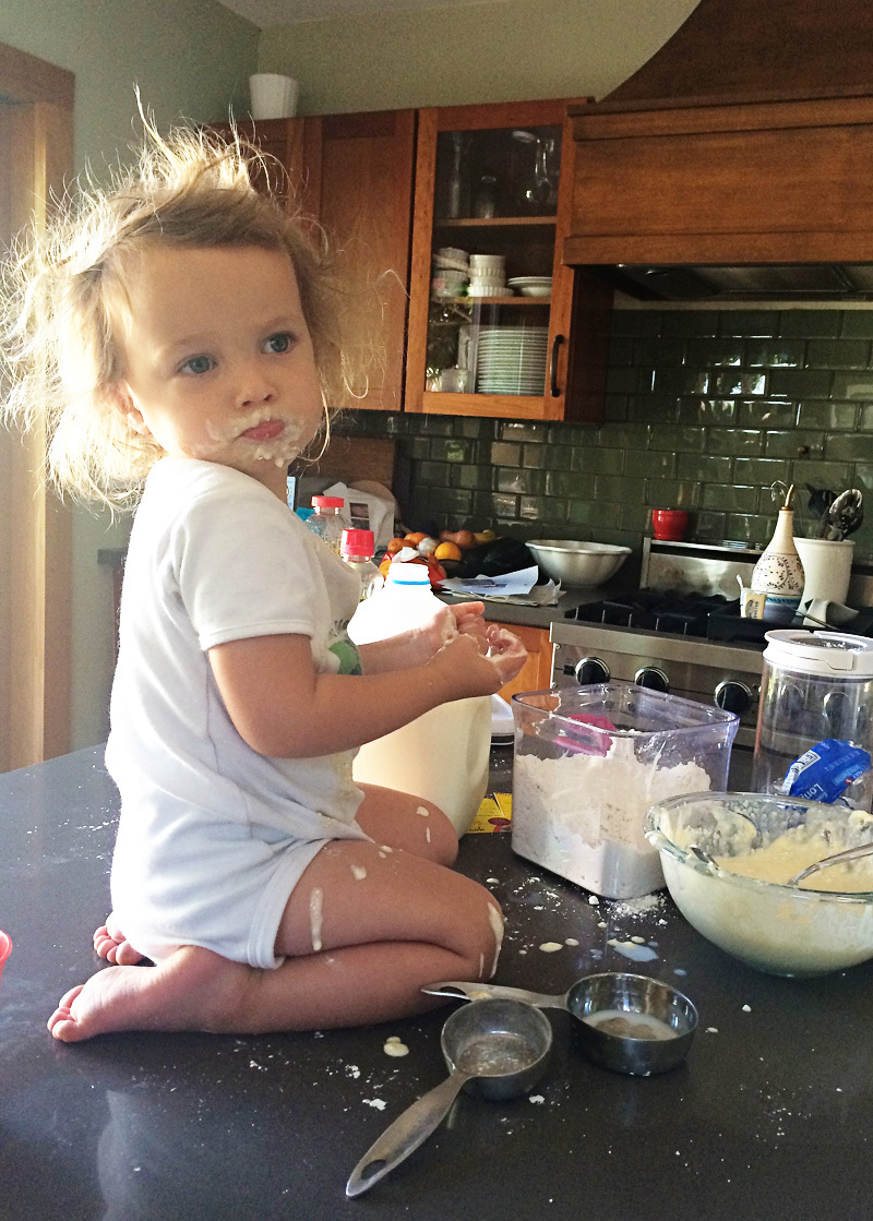 Easy Like Sunday Morning | Taylor Sneaking Pancake Batter | PepperDesignBlog.com