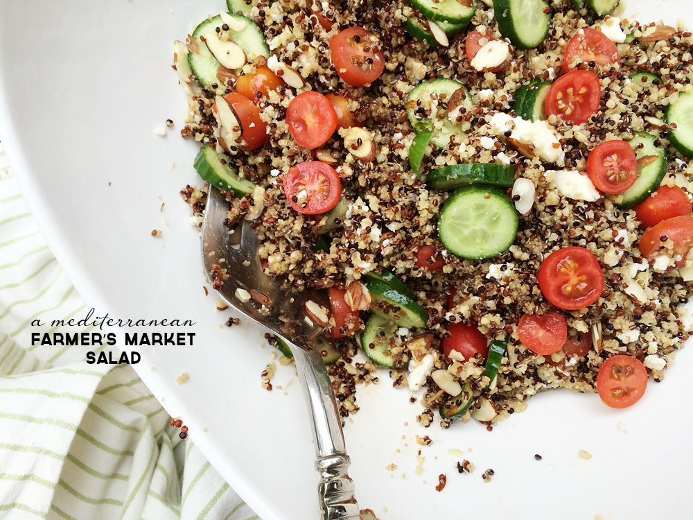 A Quinoa Mediterranean Farmer's Market Salad | PepperDesignBlog.com