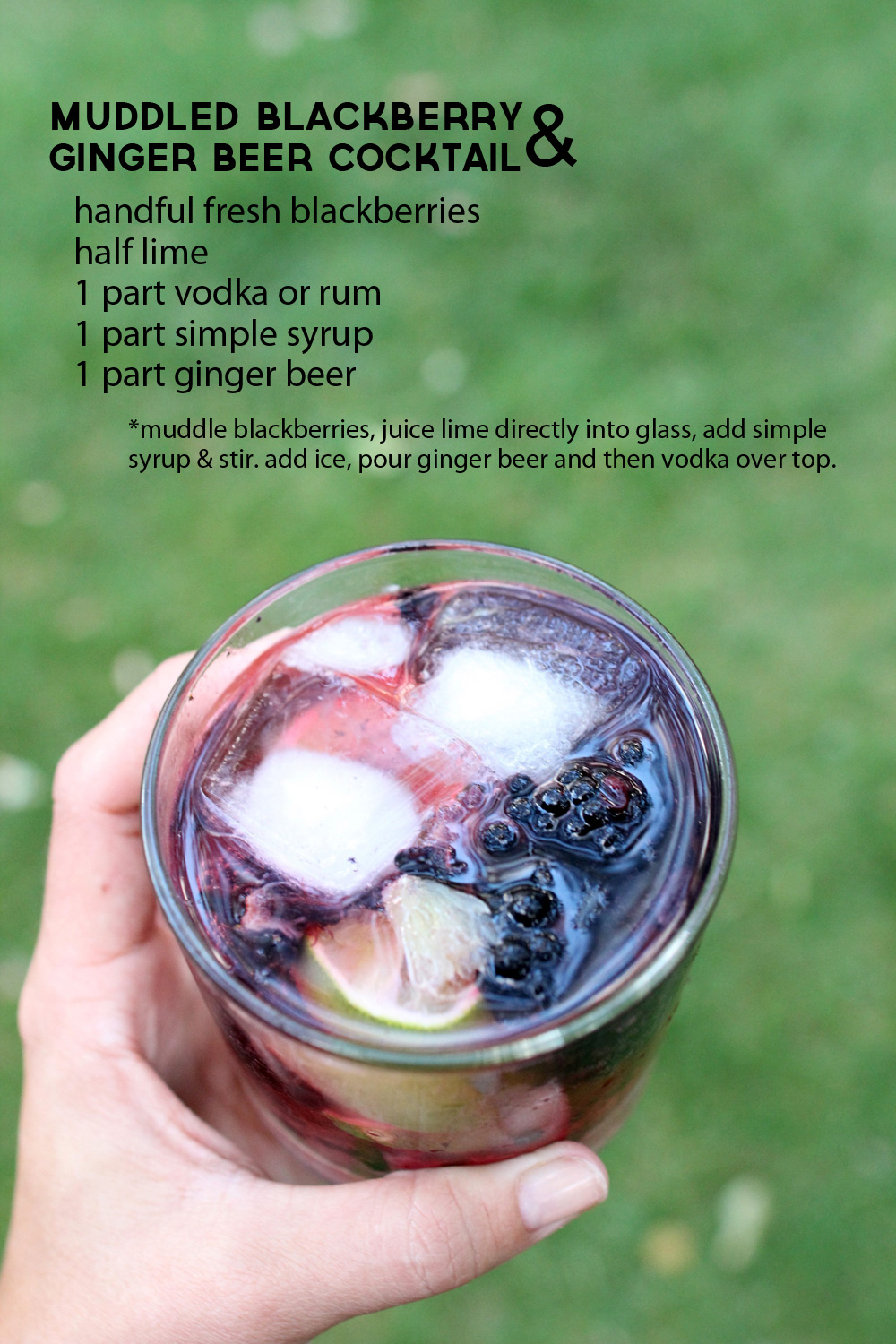 A Summer Cocktail: Muddled Blackberry & Ginger Beer Cocktail