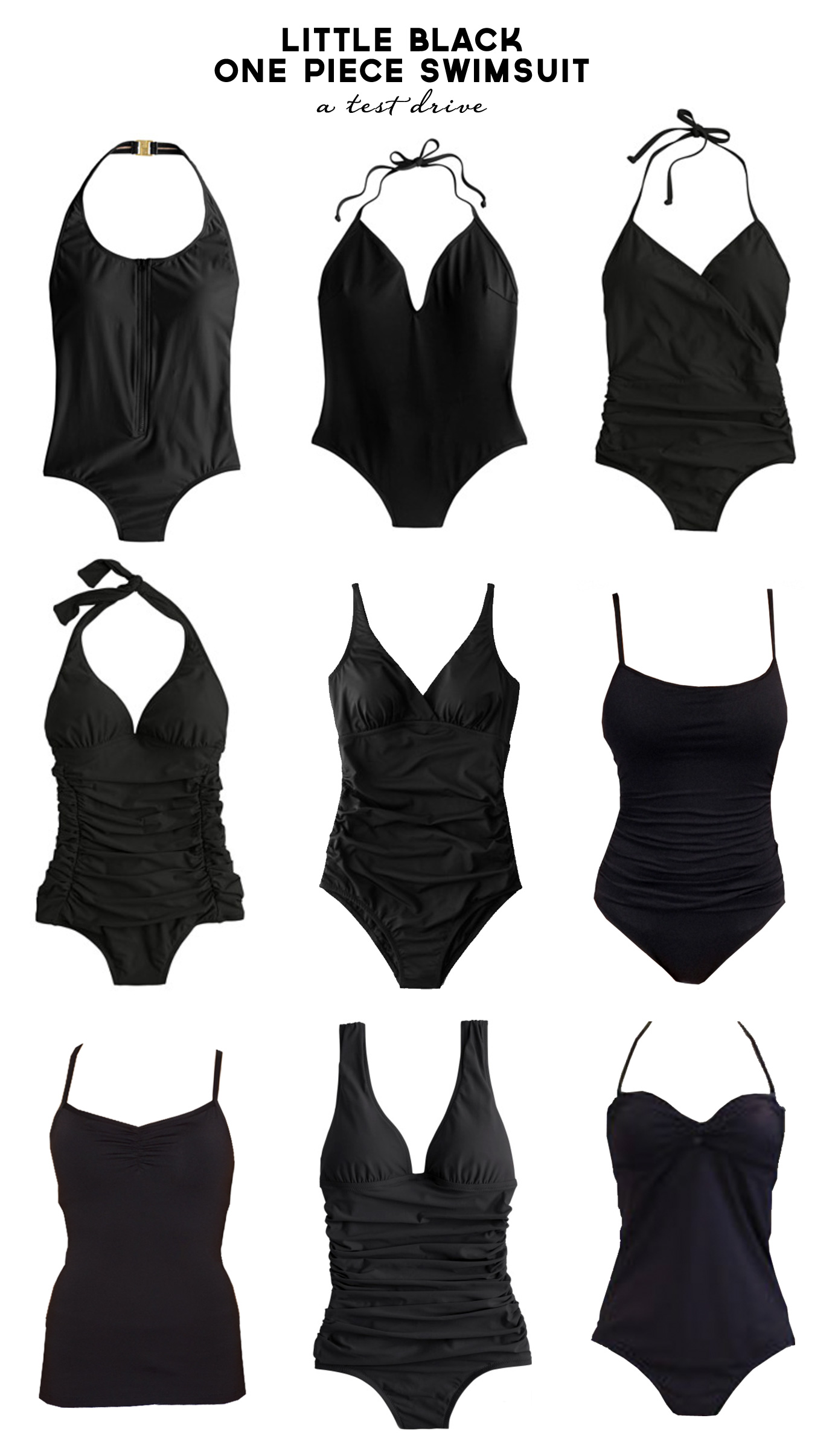 Little Black One Piece Swimsuit Review | J Crew, Garnet Hill, eBay, Lucy