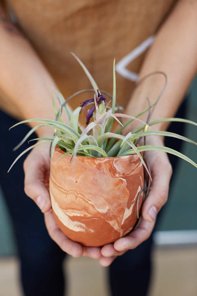 The Crafter's Box | Emily Reinhardt, Marbled Clay Hanging Planters